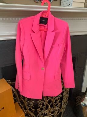 Retrofete Hot Pink Single-Button Tailored Blazer
